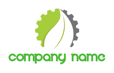 make an engineering logo leaf inside the gear - logodesign.net