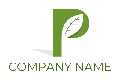 Design a logo of leaf inside the letter P