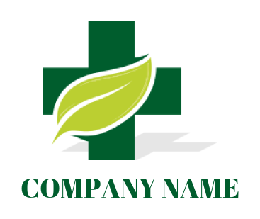 medical logo icon leaf merged with plus sign - logodesign.net