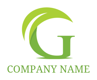 Letter G logo maker leaf incorporated in letter G