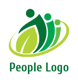 community logo leaf swoosh and abstract people