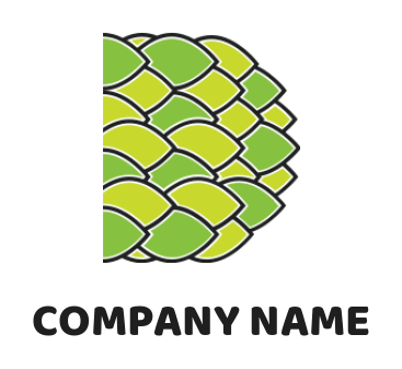 Create a Letter D logo leaves forming letter D 