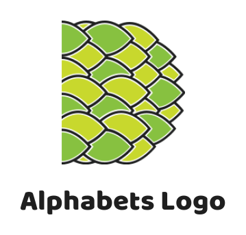 Create a Letter D logo leaves forming letter D 