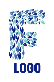 alphabets logo leaves forming Letter F