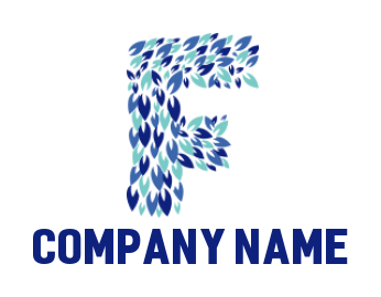 alphabets logo leaves forming Letter F