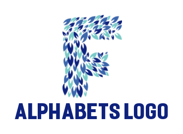 alphabets logo leaves forming Letter F