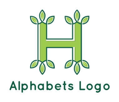 alphabets logo online leaves forming Letter H
