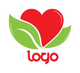 dating logo leaves with heart