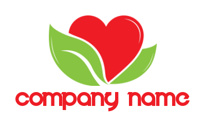 dating logo leaves with heart