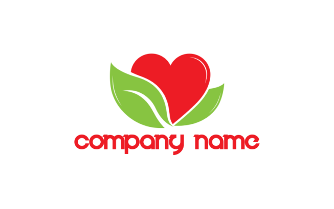 dating logo leaves with heart