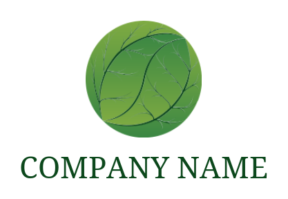 landscape logo leaves with roots inside circle