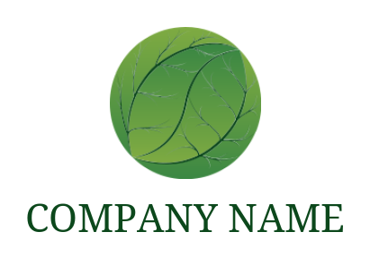 landscape logo symbol leaves with roots inside circle