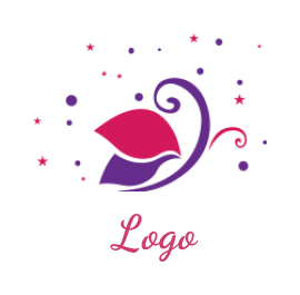 beauty logo leaves ornaments in butterfly