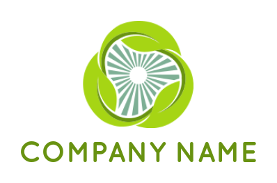 agriculture logo maker eaves around sun rays 