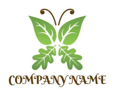 make a landscape logo leaves forming a butterfly shape - logodesign.net