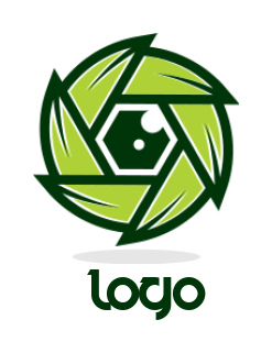  photography logo of leaves forming camera lens