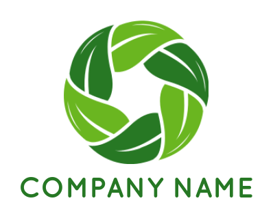 alphabet logo leaves forming Letter O