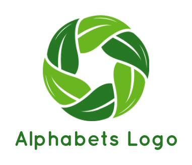 alphabet logo leaves forming Letter O