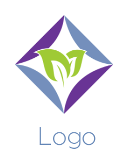 spa logo illustration leaves inside rhombus