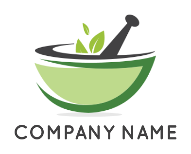 create a medical logo leaves inside the pestle bowl - logodesign.net