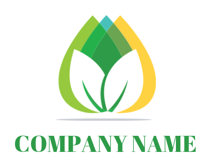 generate a landscape logo leaves over droplets