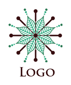 spa logo leaves in flower shape with needles