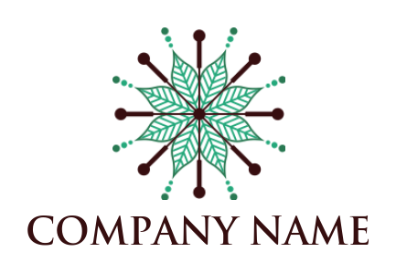 spa logo leaves in flower shape with needles