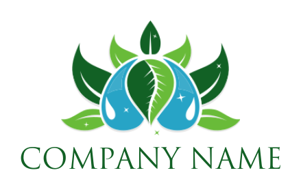 nature logo generated leaves with water droplets