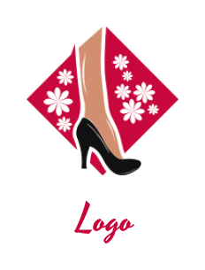 make a fashion logo leg with black shoe
