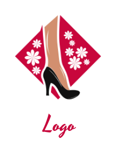 make a fashion logo leg with black shoe - logodesign.net