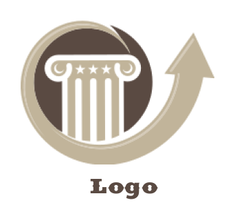 law firm logo legal column in circle with arrow