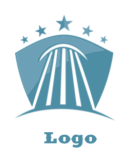 law firm logo legal column in shield with stars