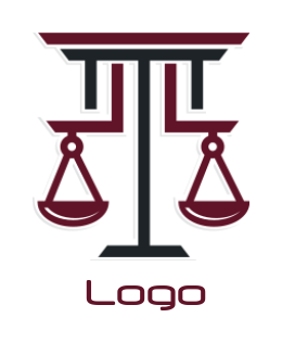 law firm logo legal column with scale of justice