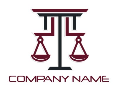 law firm logo legal column with scale of justice