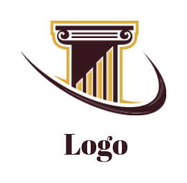 create a law firm logo legal column with swoosh