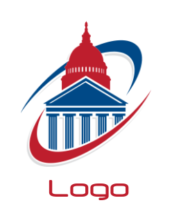 create a law firm logo courthouse with swoosh