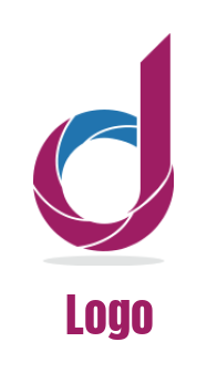 Generate a Letter D logo lens incorporated in D