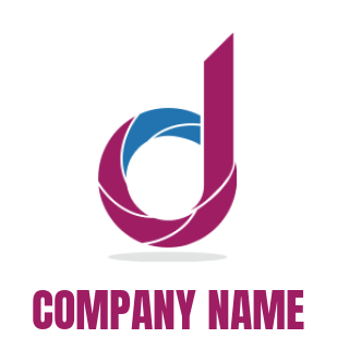 Generate a Letter D logo lens incorporated in D
