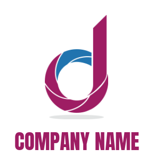 Generate a Letter D logo lens incorporated in D