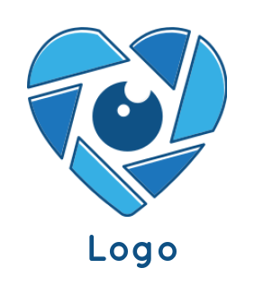 photography logo lens in heart camera shutter