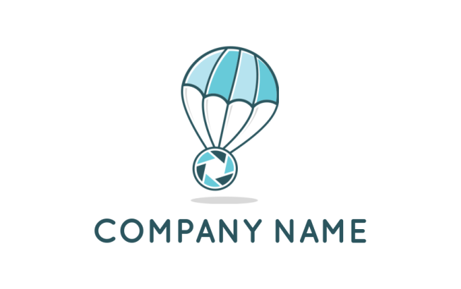 photography logo with lens shutter parachute - logodesign.net 