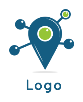 design a travel logo lens with connecting dots in location pin
