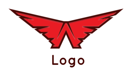 Make a Letter A logo forming wings