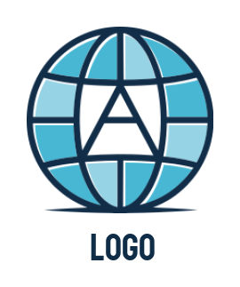 Letter A logo letter A inside globe