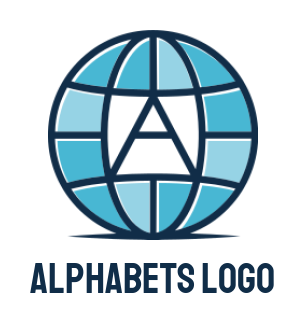 Letter A logo letter A inside globe