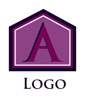 Real estate logo Letter A inside house