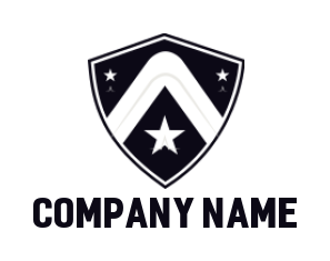 Letter A logo image shield incorporating letter A