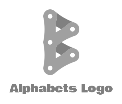 alphabet logo bicycle chain forming Letter B
