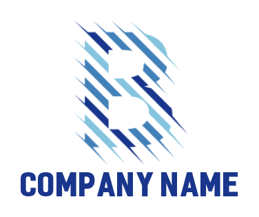 Letter B logo template lines forming letter B 
