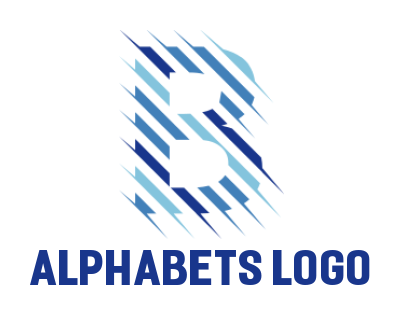Letter B logo template lines forming letter B 